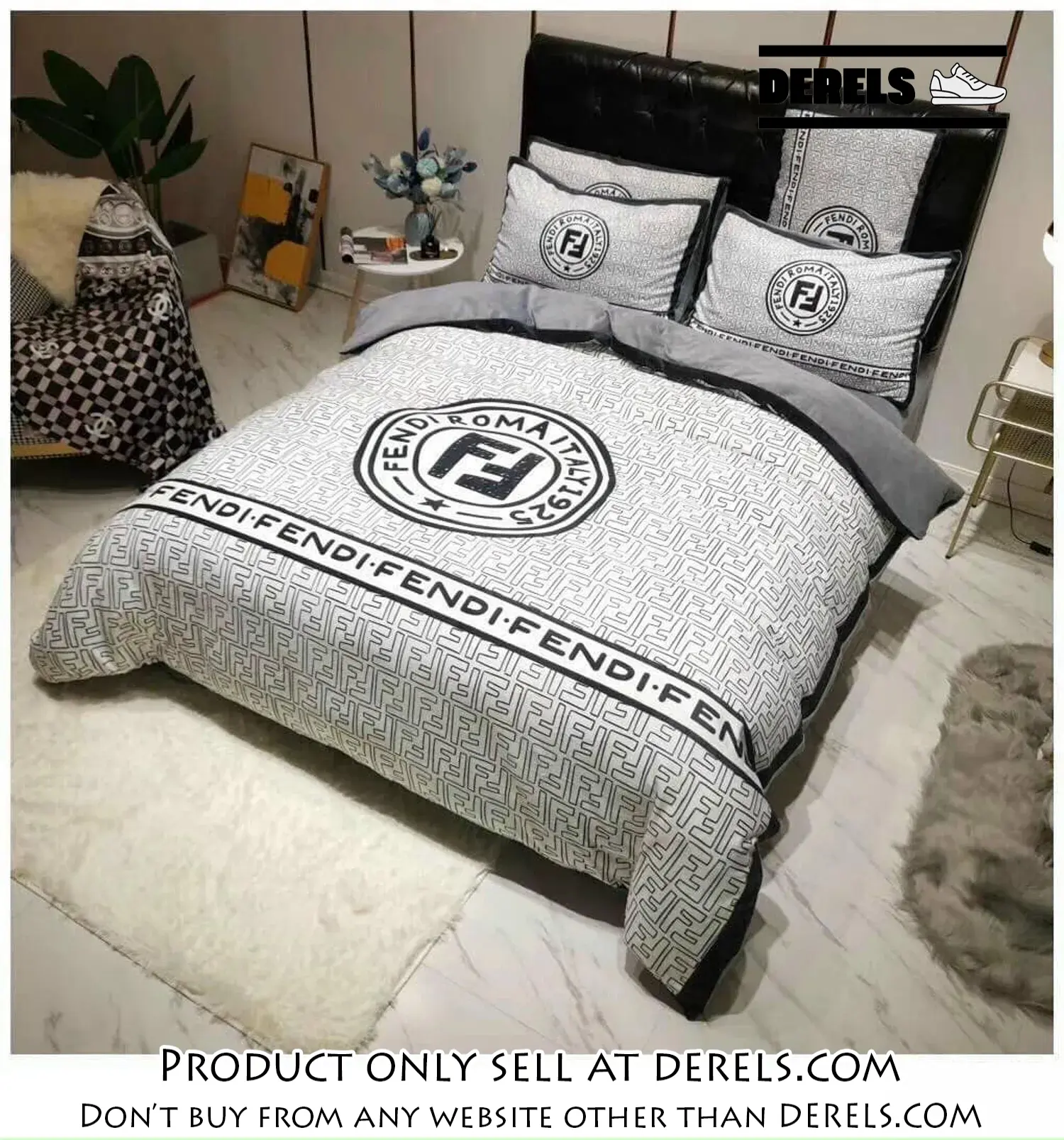 Fendi luxury brand highend bedding set home decor dr1251494